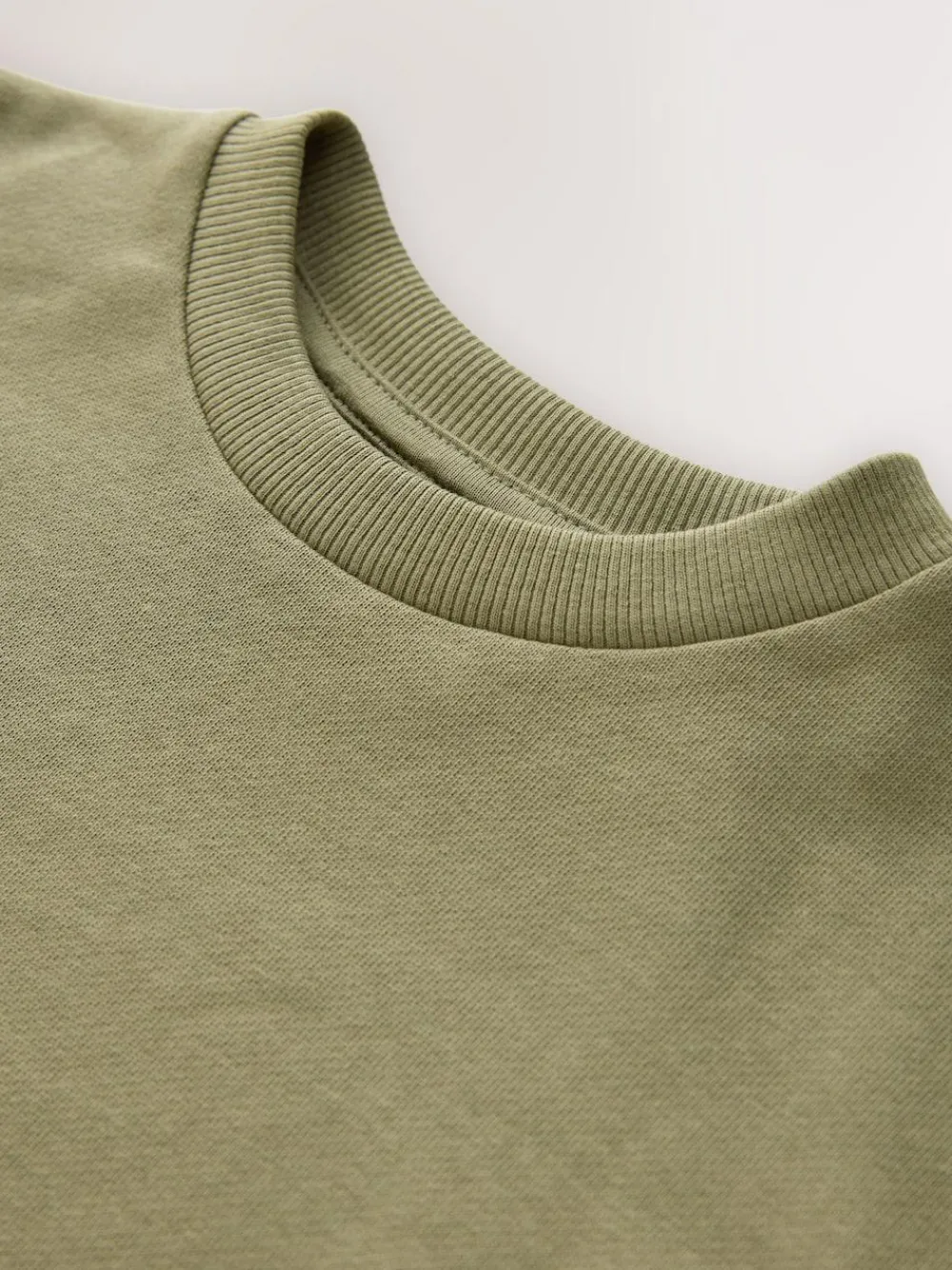 Online Next Khaki Green Relaxed Fit Long Sleeve Heavyweight T-Shirt (3-16yrs)