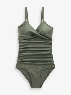 Best Next Shaping Tummy Control Swimsuit Khaki Green