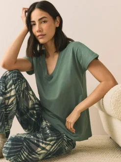 Outlet Next Short Sleeve Pyjamas Khaki Green