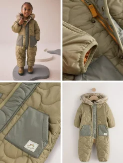 Online Next Shower Resistant Snowsuit (3mths-7yrs) Khaki Green