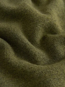 Next Khaki Green Slim Supersoft Crew Neck Cardigan with Wool^Women Knitwear|Knitwear