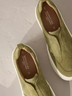 Next Slip On Signature Leather Chunky Wedge Platform Trainers^Women Sneakers