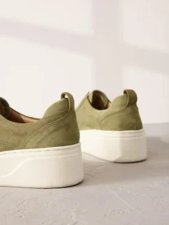 Next Slip On Signature Leather Chunky Wedge Platform Trainers^Women Sneakers