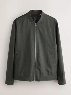 Next Khaki Green Smart Bomber Jacket^ Blazers & Formal Jackets