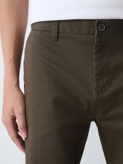 Hot Next Khaki Green Straight Fit Stretch Chinos Trousers