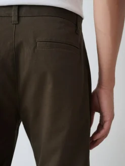 Hot Next Khaki Green Straight Fit Stretch Chinos Trousers
