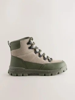 Discount Next Khaki Green Suede Lace-Up Hiker Boots