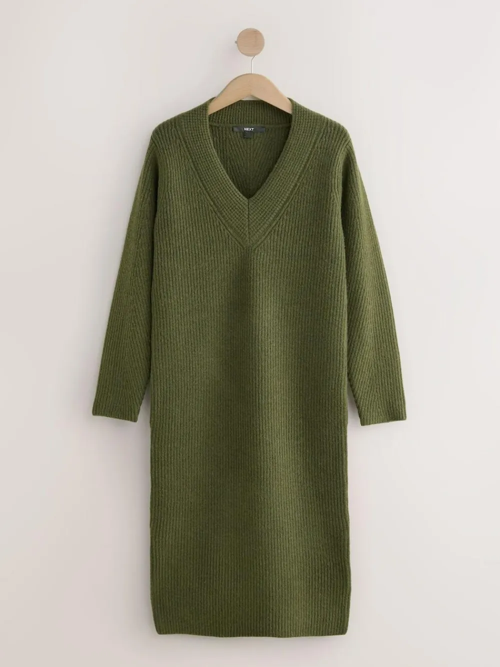 Next Super Soft V-Neck Midi Dress With Wool^Women Dresses|Midi Dresses