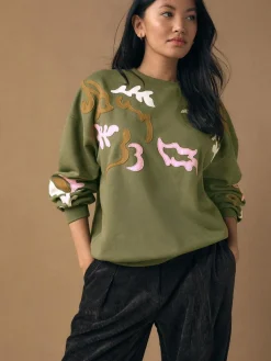 Next Sweatshirt with Appliqué Details^Women Nightwear|Hoodies & Sweatshirts