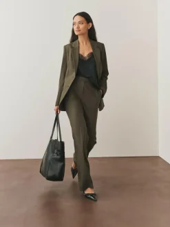 Clearance Next Khaki Green Tailored Single Breasted Blazer With Wool