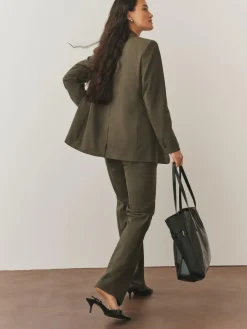 Clearance Next Khaki Green Tailored Single Breasted Blazer With Wool