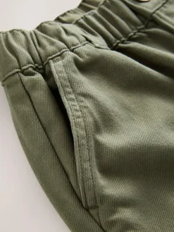 Discount Next Twill Woven Cotton Cargo Trousers (3-16yrs) Khaki Green