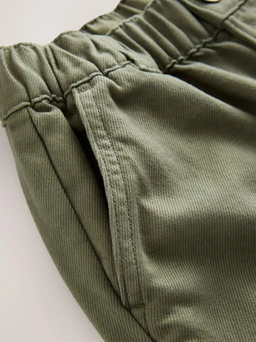 Discount Next Twill Woven Cotton Cargo Trousers (3-16yrs) Khaki Green