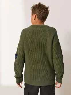 Discount Next Khaki Green Utility Knitted Crew Neck Jumper (3-16yrs)