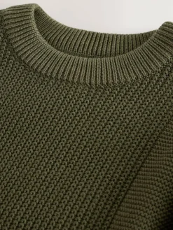 Discount Next Khaki Green Utility Knitted Crew Neck Jumper (3-16yrs)