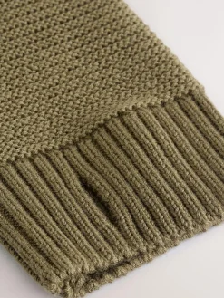 Next Khaki Green Utility Knitted Hoodie (3-16yrs)^BOY Knitwear & Sweaters|Knitwear