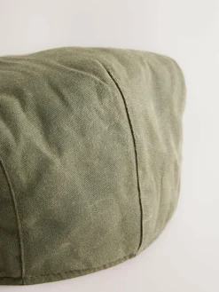 Next Khaki Green Wax Canvas Flat Cap^ Hats, Gloves & Scarves|Hats, Scarves & Gloves