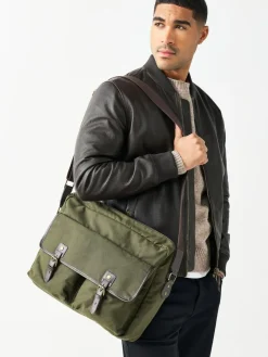 Best Next Khaki Green Wax Cotton Messenger Bag