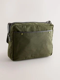 Best Next Khaki Green Wax Cotton Messenger Bag
