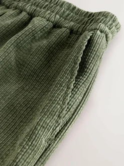 Next Khaki Green Wide Leg Soft Cord Trousers^Women Pants