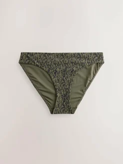 Next Khaki Green/Black High Leg Bikini Bottoms^Women Swimwear