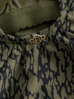 Next Khaki Green/Black Ruched Side Tummy Shaping Control Swimsuit^Women Swimwear