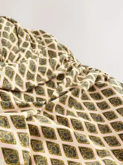 Best Next F-K Underwired Tummy Control Swimsuit Khaki Green/Cream Foil Woodblock