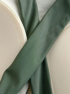 Sale Next High Neck Halterneck Tummy Control Swimsuit Khaki/Cream