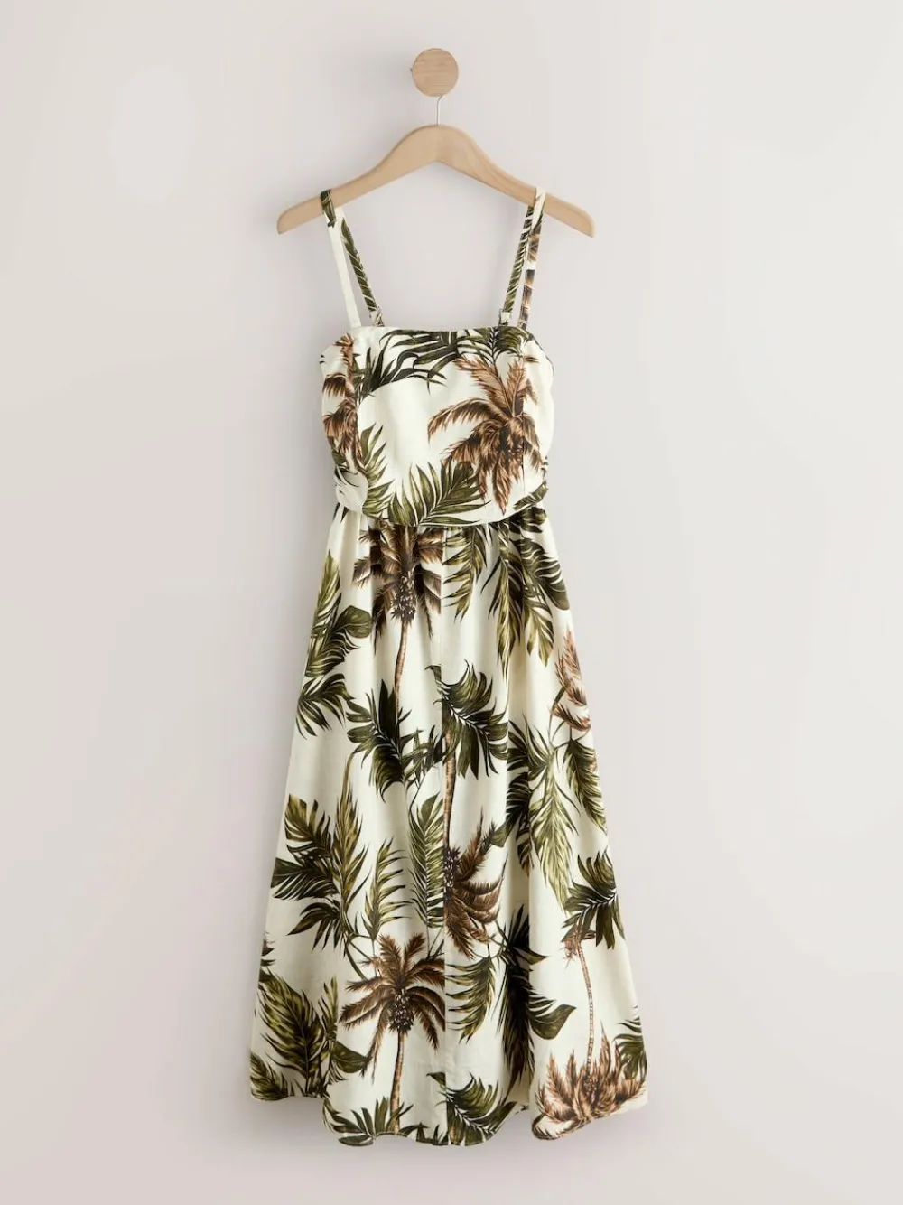 Next Ruched Bandeau Midi Dress with Linen^Women Dresses|Midi Dresses