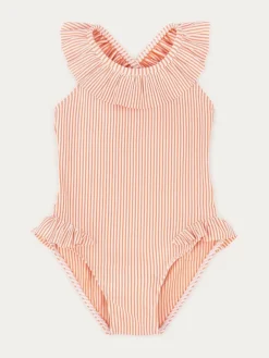Mori KIDLY By Pink Seersucker Frilled Swimsuit^ Swimwear|Swimwear
