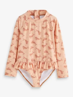 Mori KIDLY BY Polyester Long Sleeve Brown Swimsuit^ Swimwear