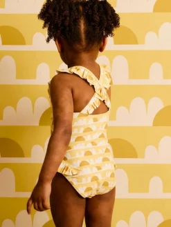 New Mori KIDLY Yellow Frilled Swimsuit