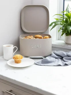 Clearance Kitchencraft Cream Textured Square Cake Tin Durable Storage