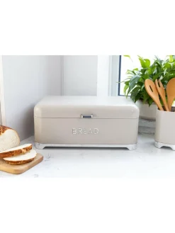 Sale Kitchencraft Cream Textured Bread Bin Sleek Storage