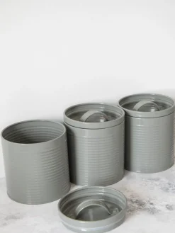 Online Kitchencraft 3 Pieces Storage Canisters Grey