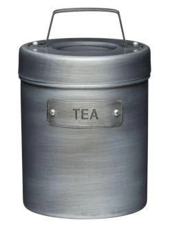 Kitchencraft Set of 4 Grey Metal Coffee Sugar and Tea Canisters^ Storage & Organisation