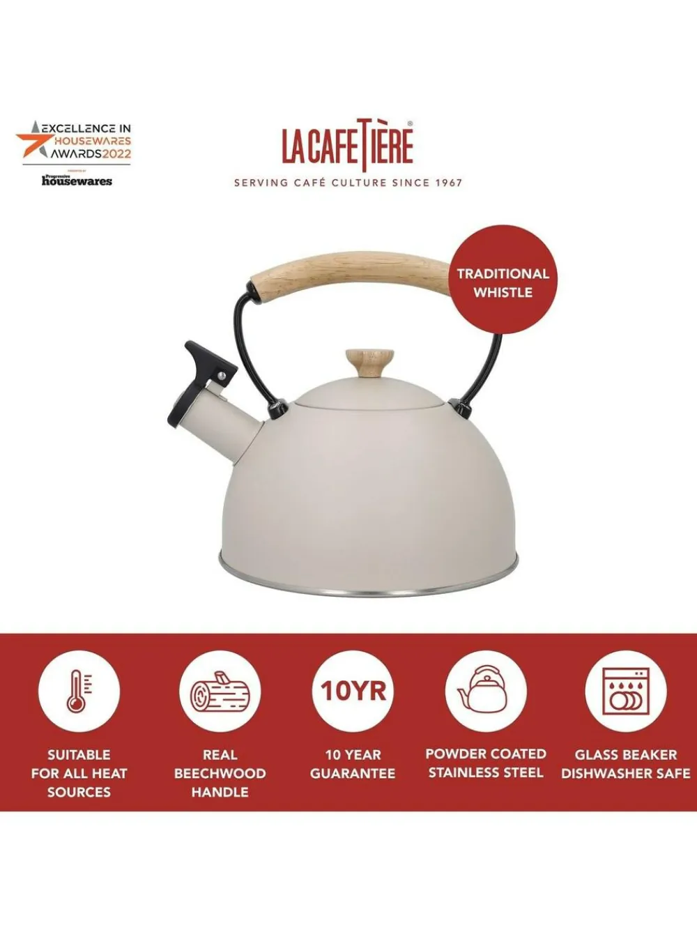 La Cafetiere 16L Whistling Kettle^ Branded Kitchenware