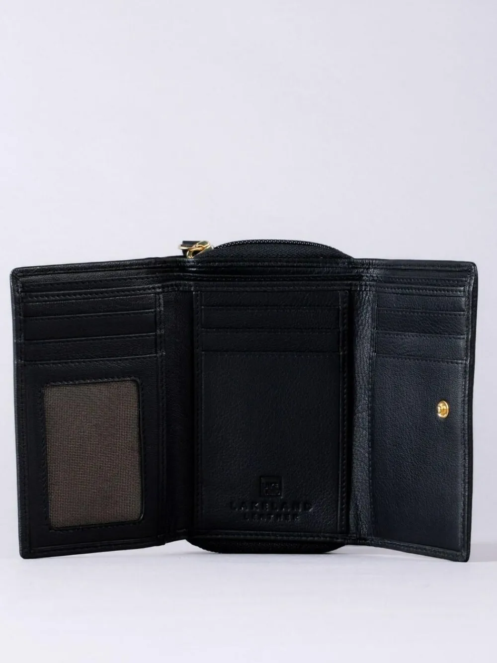 Lakeland Leather Black Medium Icon Stud Tab Purse^Women Purses