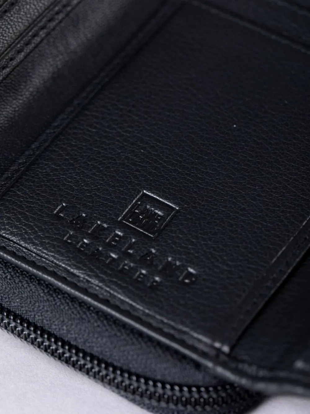 Lakeland Leather Black Medium Icon Stud Tab Purse^Women Purses