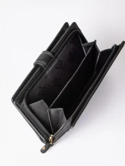 Hot Lakeland Leather Black Medium Tab Purse