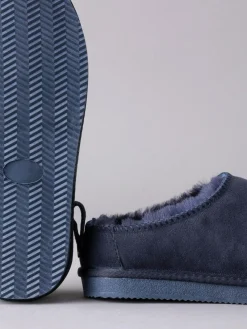 Discount Lakeland Leather Ladies Sheepskin Clog Winter Slippers Blue