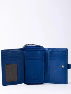 Discount Lakeland Leather Blue Light Medium Icon Stud Tab Purse