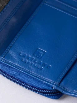 Discount Lakeland Leather Blue Light Medium Icon Stud Tab Purse