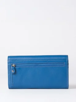Sale Lakeland Leather Blue Marl Large Flapover Purse