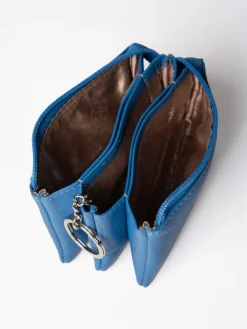 Lakeland Leather Blue Multi Pocket Coin Purse^Women Purses
