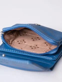 Discount Lakeland Leather Blue Small Leather Flapover Purse