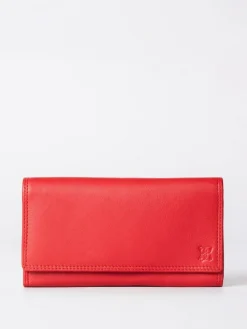 Clearance Lakeland Leather Bright Red Large Flapover Purse