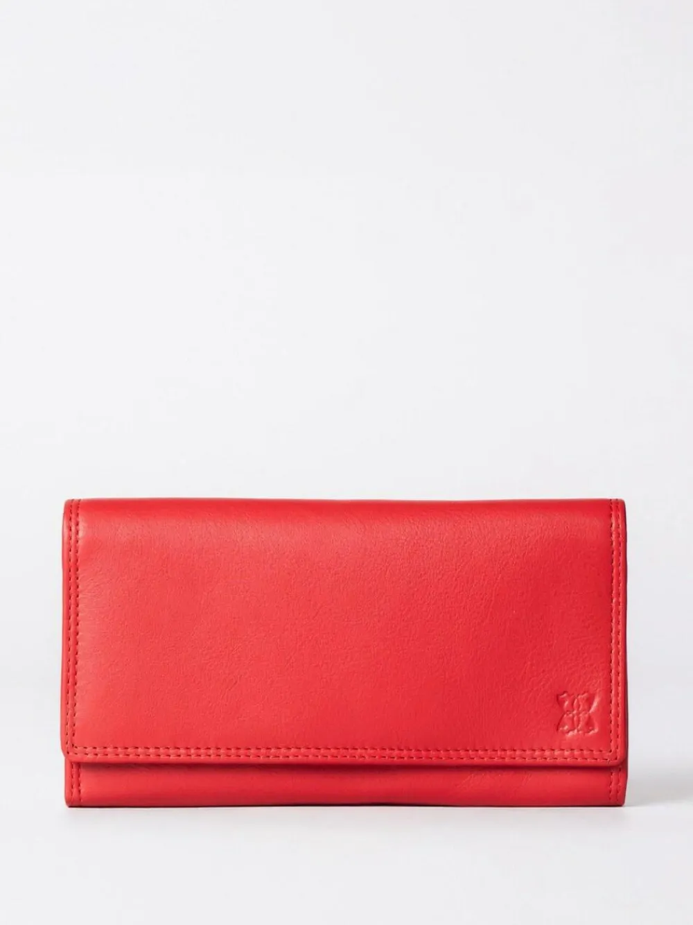 Clearance Lakeland Leather Bright Red Large Flapover Purse