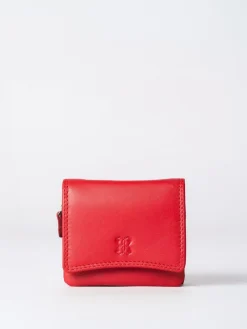 Lakeland Leather Bright Red Small Leather Flapover Purse