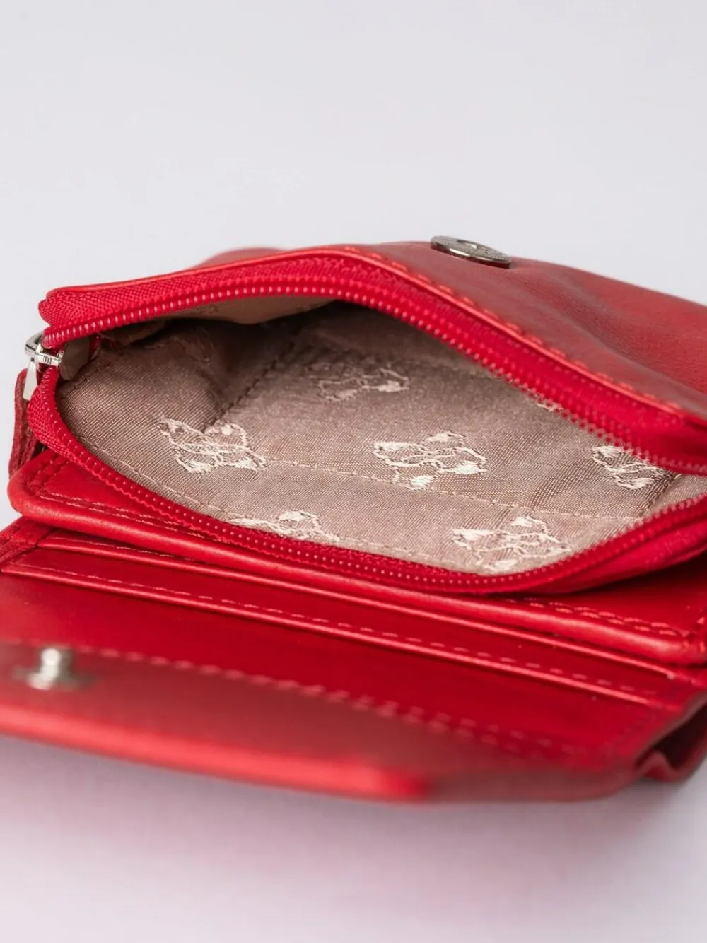 Lakeland Leather Bright Red Small Leather Flapover Purse